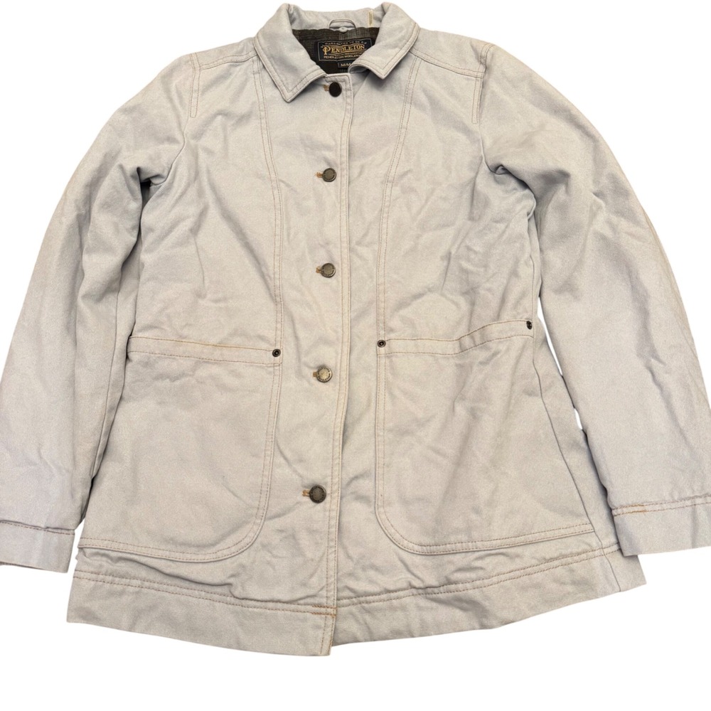 Pendleton Denim Blanket Lined Button Up Coat Wome… - image 9